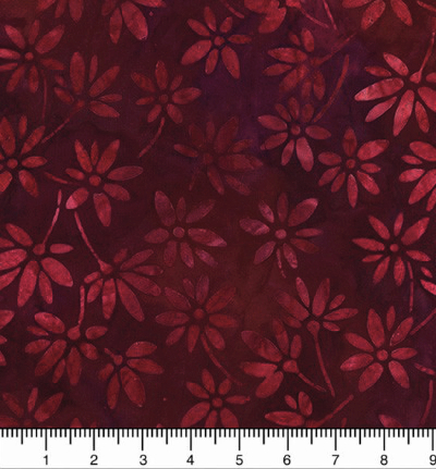 Robert Kaufman "Waiting for the Sun" Batik # AMD-19380-233 Berry — Flowers on Berry MAIN