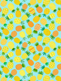 Timeless Treasures "Beach Holiday" # GAIL-CD1576-Aqua – Tossed Mini Pineapples THUMBNAIL
