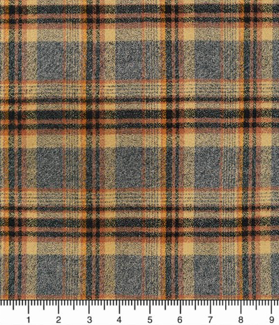 Robert Kaufman "Mammoth Flannel" # SRKF-16429-124-Maize - Gray, Black and Tan Plaid Flannel MAIN