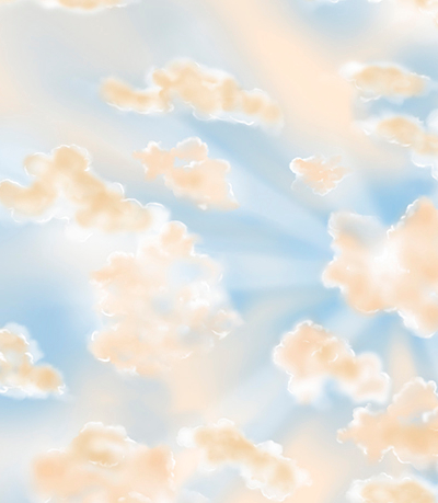 Quilting Treasures "How Great Thou Art" # 1649-26202-QE – Blue and Yellow Heavenly Clouds MAIN