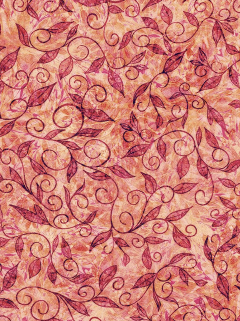 Robert Kaufman - Calixta - Swirl Foliage 22771-143 Coral THUMBNAIL