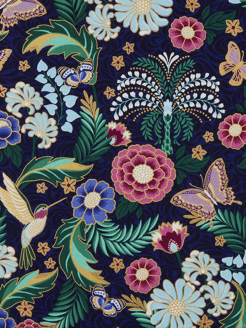 Robert Kaufman - Midnight Nectar 21183-9 Navy THUMBNAIL