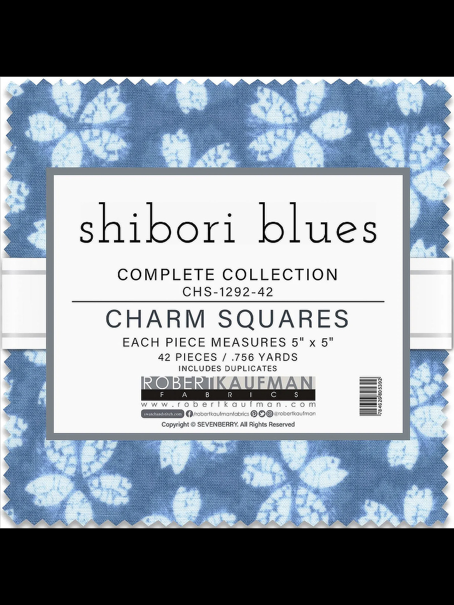 Robert Kaufman - Shibori Blues CHS-1292-42 Charm Squares THUMBNAIL