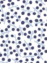 Cotton+Steel Fabrics "The Rain in Spain" SA103-HA5 – Light Blue Twigs with Berries THUMBNAIL