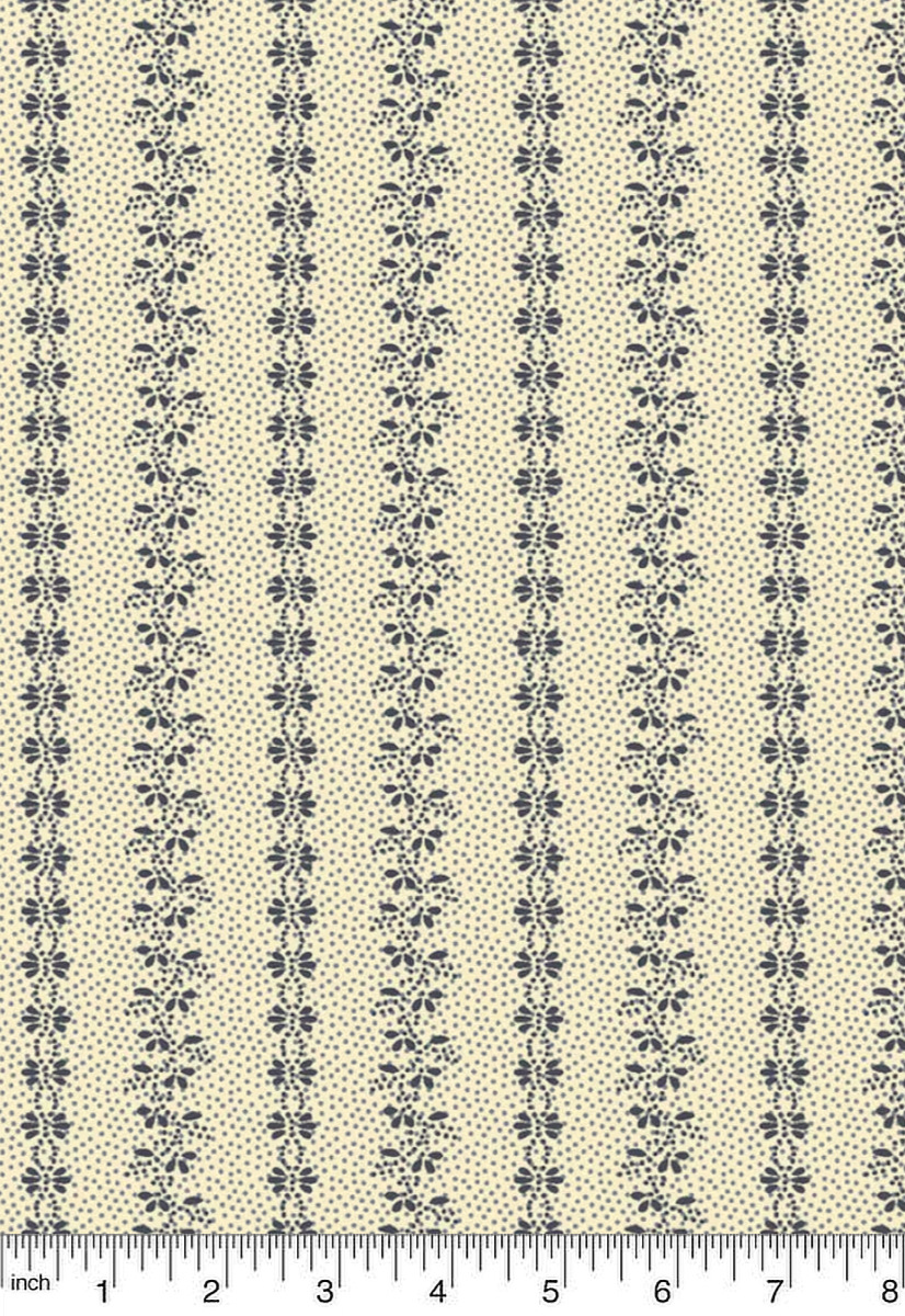 Marcus Fabrics - Prairie Dry Goods - Floral Stripe R1761-BLUEGRAY LARGE
