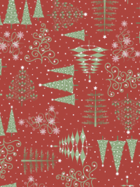 Maywood Studio - Christmas Night - Trees MAS-10352-R  Red THUMBNAIL