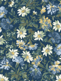 Maywood Studio "Willoughby" Main Floral MAS10520-N Blue THUMBNAIL