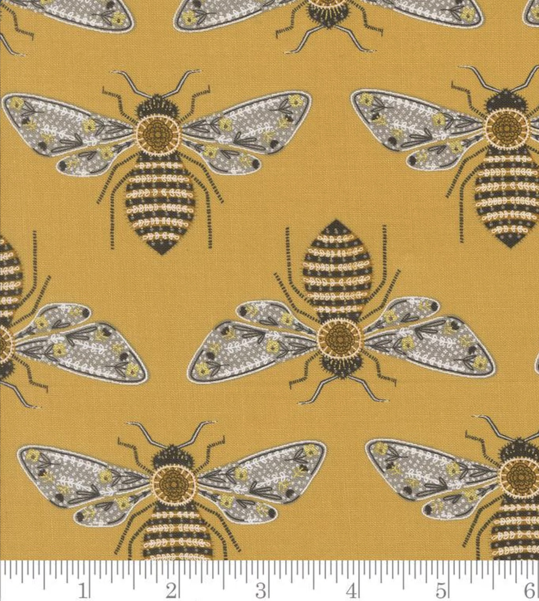 Moda - Bee Garden - Bees 48411- 15m  Metallic Honey MAIN