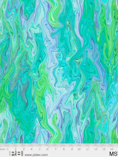 P&B Textiles "Marble Studio" # MSTU-4872-T – Lime Green, Aqua and Periwinkle Marble MAIN