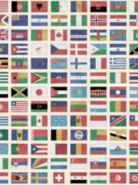 QT Fabrics "Wanderlust" # 1649-26727-X MULTI – Flags of the World Panel THUMBNAIL