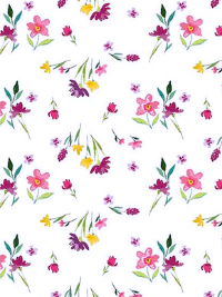 Riley Blake "Hampton Garden" # C9442-White - Multi-colored Floral on White THUMBNAIL