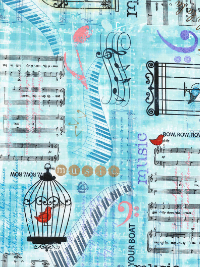Timeless Treasures Row C5934-Multi - Water Color Lyrics THUMBNAIL