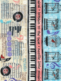 Timeless Treasures Row C5933-Cream - Needle Little Music THUMBNAIL