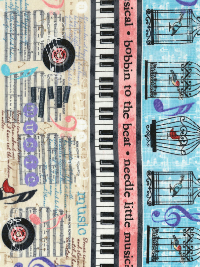 Timeless Treasures Row C5933-Cream - Needle Little Music THUMBNAIL