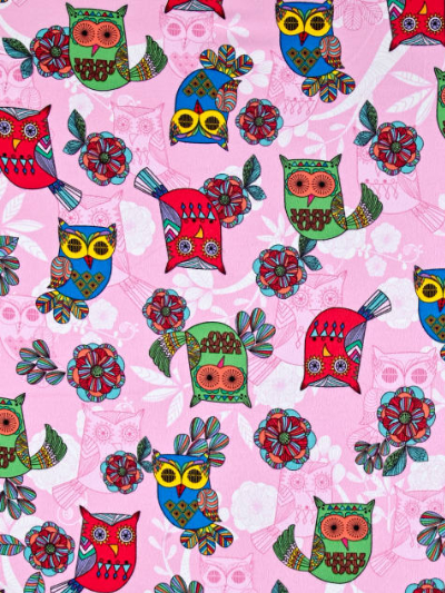 Timeless Treasures "Owl" Flannel # CF5562-Pink - Owls on Pink MAIN