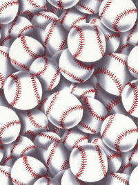 Timeless Treasures "Baseball & Basketball - Grand Slam" SPORT-C2159 WHITE – Packed Baseballs THUMBNAIL