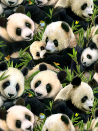 Elizabeth's Studio "Panda Bears" # 1329-Black - Pandas THUMBNAIL