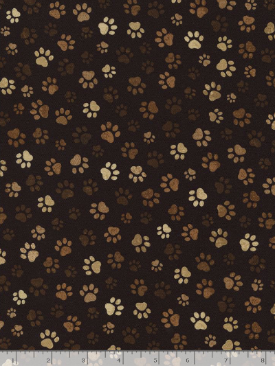 Timeless Treasures "I Love My Dog" # PAW-C1846 Mud – Paw Print MAIN