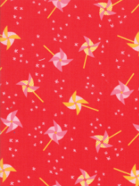Moda "Best Friends Forever" # 20625-14 - Pinwheels on Red THUMBNAIL