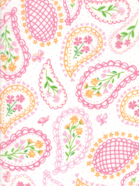 Moda "Sunday Picnic" # 20673-11 - Pink and Orange Floral Paisley THUMBNAIL