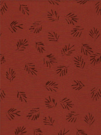 Batik Textiles "Simply Primitive" # 0835 - Leaves on Rust THUMBNAIL