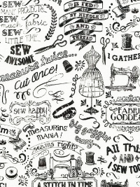 Timeless Treasures "Fabric Goddess" # GAIL-C3417-White - Sewing Words THUMBNAIL