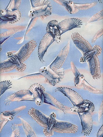 Quilting Treasures "Silent Flight" #1649-23596-B - Snow Owls MAIN