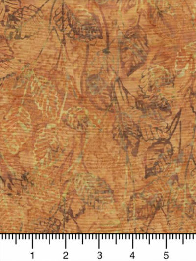 Robert Kaufman "Inspired by Nature" Batik # SRK-19177-138 Honey — Leaves on Honey MAIN