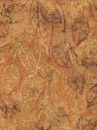 Robert Kaufman "Inspired by Nature" Batik # SRK-19177-138 Honey — Leaves on Honey THUMBNAIL