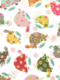 Michael Miller # SMZ7705-WHIT-D - Happy Turtles "minky like" THUMBNAIL