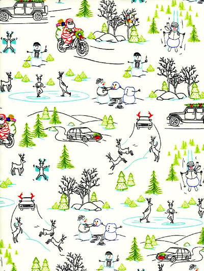 Ink & Arrow Fabrics "Naughty or Nice?" # 1649-24606-E – Wacky Winter Wonderland MAIN