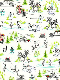 Ink & Arrow Fabrics "Naughty or Nice?" # 1649-24606-E – Wacky Winter Wonderland THUMBNAIL