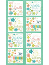 Moda "Well Said" # 17960-12-PEACOCK - Words Quilt Panel THUMBNAIL