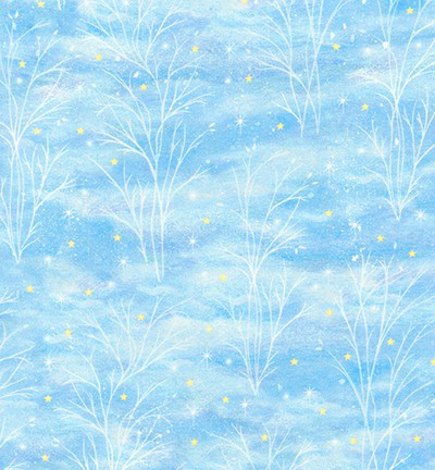 Robert Kaufman "Warm Wishes # AURD-18563-277-WINTER - Winter Trees and Stars on Light Blue MAIN