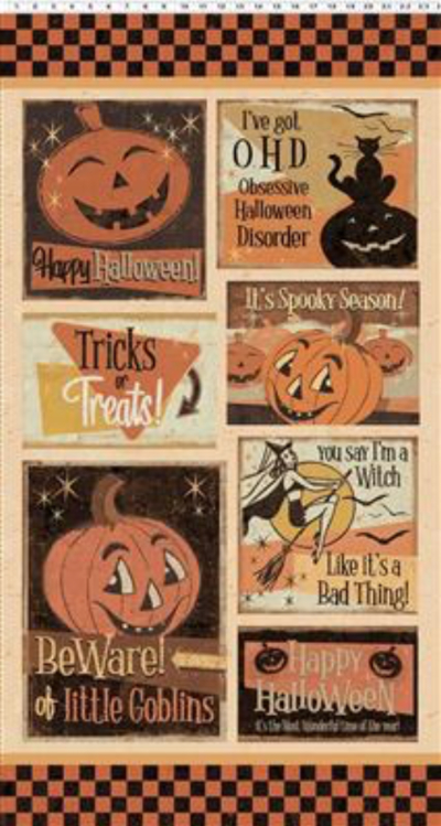 Clothworks "Retro Halloween" # Y3245-55-Multi – Retro Halloween Panel MAIN