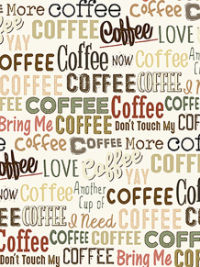 Clothworks "YAY! Coffee!" # Y3657-57-CREAM – Coffee Words THUMBNAIL
