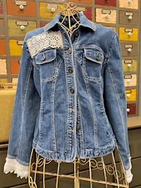 Quilted Floral Denim Shirt Jacket THUMBNAIL
