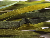 Gibb & Hiney Hand-dyed Silk Ribbon, 3.5mm — Bronzed Olive THUMBNAIL