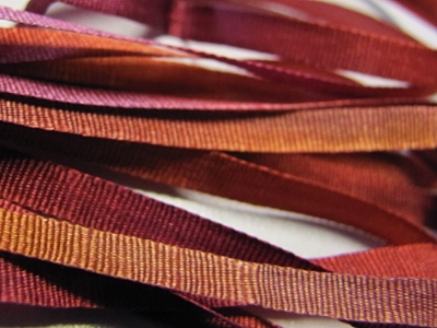 Gibb & Hiney Hand-dyed Silk Ribbon, 3.5mm — Coral Rose MAIN