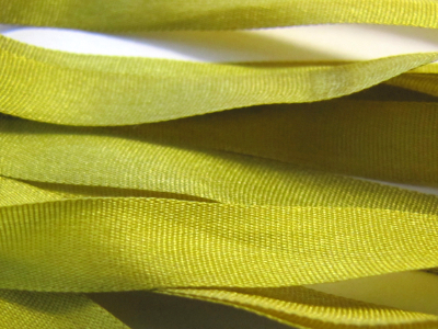 Gibb & Hiney Hand-dyed Silk Ribbon, 7mm — Green Algae MAIN