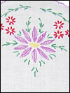 Vintage Table Runner with Embroidered Flowers on Ends SWATCH