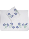Vintage Pillowcases with Blue Embroidered Flowers—Set of Two SWATCH