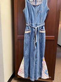 Grandma's Flower Garden - denim overalls THUMBNAIL