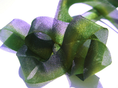 Hanah Hand-dyed Silk Ribbon, 7/16" — Eggplant Olive MAIN