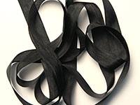 Woven Edge Rayon Ribbon, 1/2" - Black THUMBNAIL