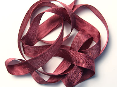 Woven Edge Rayon Ribbon, 1/2" - Bordeaux Wine MAIN