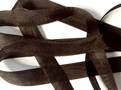 Woven Edge Rayon Ribbon, 1/2" - Chocolate Brown MAIN