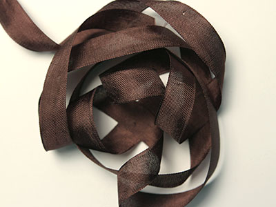 Woven Edge Rayon Ribbon, 1/2" - Mimi Brown MAIN