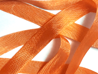 Woven Edge Rayon Ribbon, 1/2" - Orange THUMBNAIL