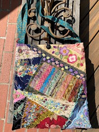 Crazy Patch Japanese Fan Tote THUMBNAIL
